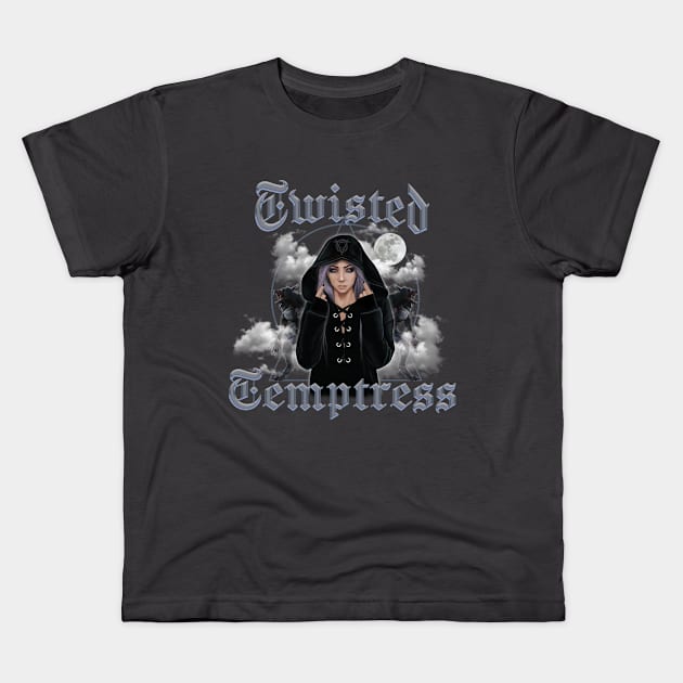 Twisted Temptress logo Kids T-Shirt by LAND OF THE CREEPS HORROR PODCAST